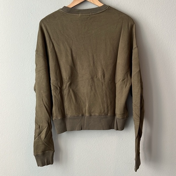 n:PHILANTHROPHY Sela French Terry Long Sleeve Sweatshirt in Olive Size Medium - Picture 4 of 7